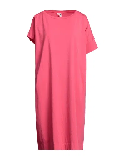 European Culture Woman Midi Dress Magenta Size Xl Cotton