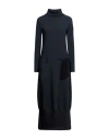 European Culture Woman Midi Dress Midnight Blue Size Xs Cotton, Elastane, Modal