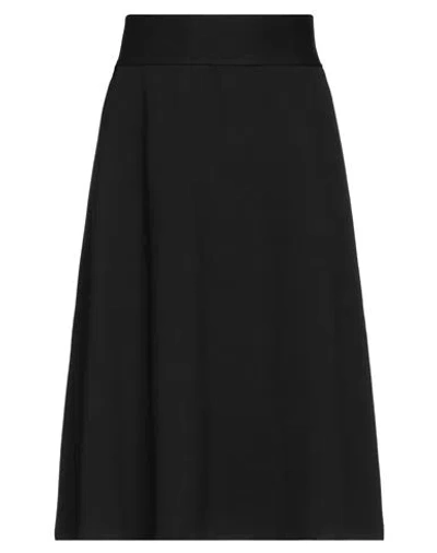 European Culture Woman Midi Skirt Black Size S Viscose, Polyamide, Elastane