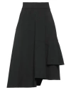 European Culture Woman Midi Skirt Black Size Xl Cotton, Elastane