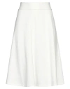 European Culture Woman Midi Skirt Cream Size S Viscose, Polyamide, Elastane In White