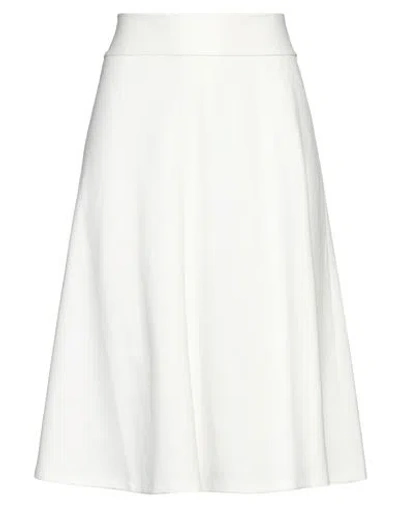 European Culture Woman Midi Skirt Cream Size S Viscose, Polyamide, Elastane In White
