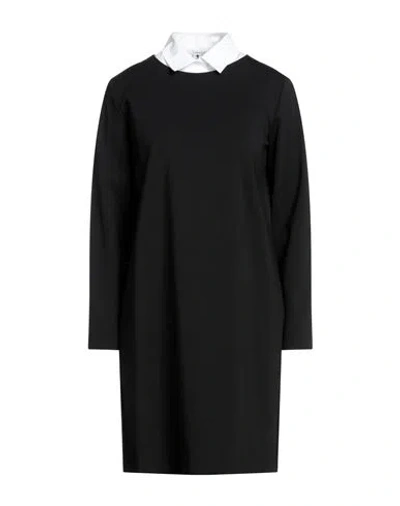 European Culture Woman Mini Dress Black Size S Cotton, Polyamide, Elastane