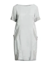 European Culture Woman Mini Dress Light Grey Size S Rayon, Viscose, Cotton, Linen, Elastane In Black