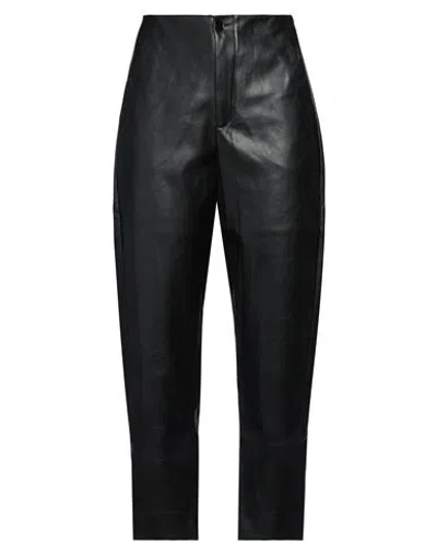 European Culture Woman Pants Black Size 29 Polyester, Polyurethane