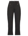 European Culture Woman Pants Dark Brown Size Xl Cotton, Polyester, Elastane In Brown