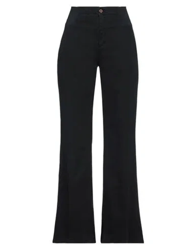 EUROPEAN CULTURE EUROPEAN CULTURE WOMAN PANTS MIDNIGHT BLUE SIZE M COTTON, ELASTANE