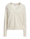 European Culture Woman Sweater Off White Size L Wool, Viscose, Polyamide, Cashmere In Off White