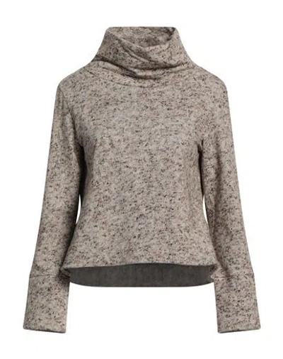 European Culture Woman Sweatshirt Beige Size M Cotton, Elastane