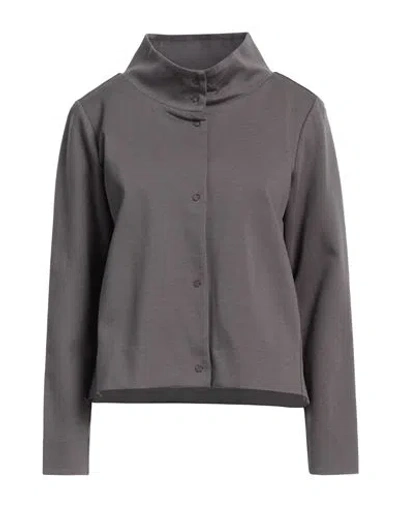 European Culture Woman Sweatshirt Lead Size S Viscose, Polyamide, Elastane In Grey