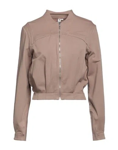 European Culture Woman Sweatshirt Light Brown Size M Cotton, Lycra In Beige
