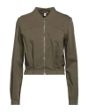 European Culture Woman Sweatshirt Military Green Size M Cotton, Lycra