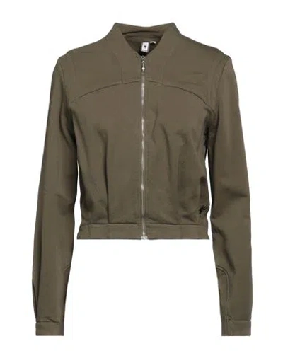 European Culture Woman Sweatshirt Military Green Size M Cotton, Lycra