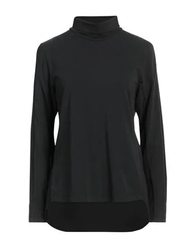 European Culture Woman T-shirt Black Size S Cotton, Elastane