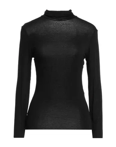 European Culture Woman T-shirt Black Size S Viscose, Elastane