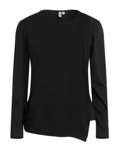 European Culture Woman T-shirt Black Size M Cotton, Silk, Elastane