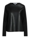 European Culture Woman T-shirt Black Size S Viscose, Polyamide, Polyester, Polyurethane, Elastane In Black