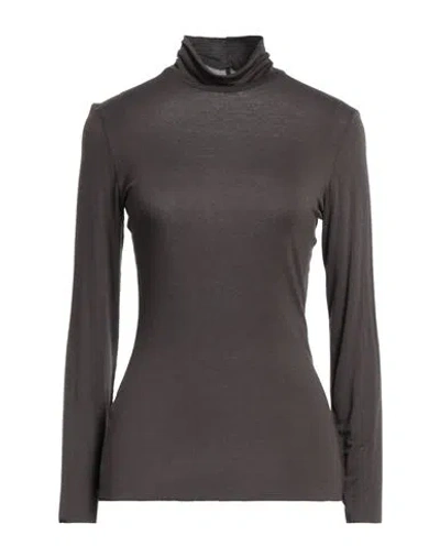 European Culture Woman T-shirt Dark Brown Size Xs Viscose, Elastane