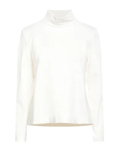 European Culture Woman T-shirt Ivory Size L Viscose, Polyamide, Elastane In White