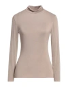 European Culture Woman T-shirt Light Brown Size Xl Viscose, Elastane In Beige