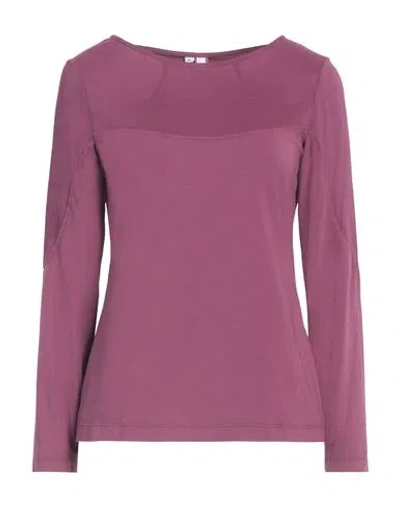 European Culture Woman T-shirt Mauve Size Xs Cotton, Viscose, Elastane In Purple