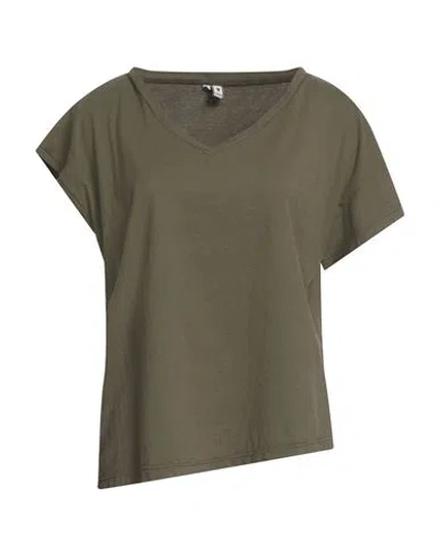 European Culture Woman T-shirt Military Green Size Xxs Cotton