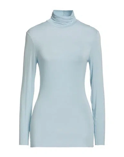 European Culture Woman T-shirt Sky Blue Size L Viscose, Elastane