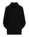 European Culture Woman Turtleneck Black Size M Wool, Viscose, Polyamide, Cashmere
