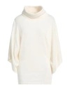 European Culture Woman Turtleneck Ivory Size S Wool, Viscose, Polyamide, Cashmere In White