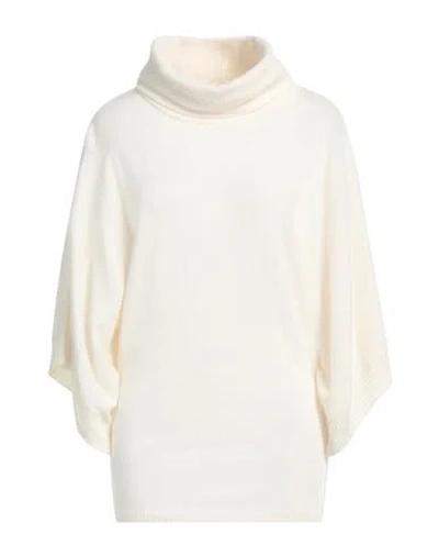 European Culture Woman Turtleneck Ivory Size S Wool, Viscose, Polyamide, Cashmere In White