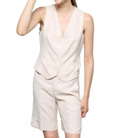 European Culture Women's Vest In Cream In Neutral