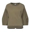 European Culture Women's Weave Fleece Sweatshirt In Military Green In Green