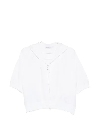 European Culture Zip Hoodie In White