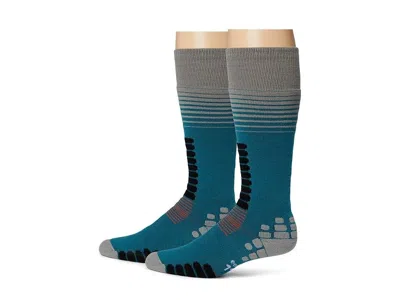 Eurosock Ski Zone 2-pack Crew Cut Socks Unisex Teal Over The Calf Buu576 In Blue