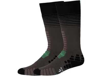 Eurosock Ski Zone 2-pack Crew Cut Socks Shoes Asphalt 1: Sm (us Men's Shoe 4-7 - Women's Shoe 5-8) In Black