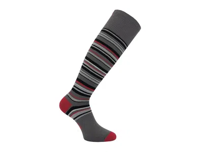 Eurosock Wool Superlite Ski 2-pack Quarter Length Socks Shoes Charcoal Stripes: Xl (us Men's Shoe 11-14) In Gray