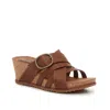 Eurosoft By Sofft Teddie Sandals Wobrown Adjustable Strap Wedge Gal455 In Multi