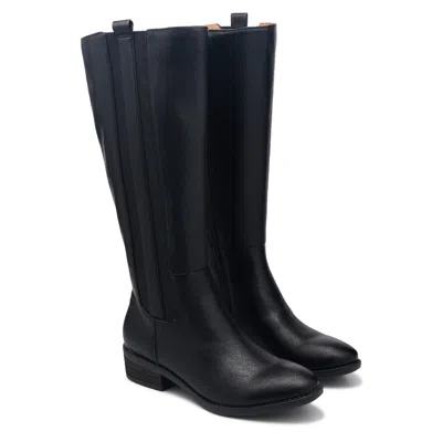 Eurosoft Callah Boots Women's Us 9 Black Faux Leather Zipper Knee-high Zogg117