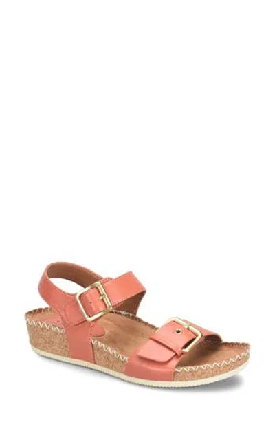 Eurosoft Cork Wedge Sandal In Mango