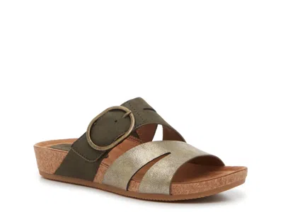 Eurosoft Gia Wedge Sandal In Green