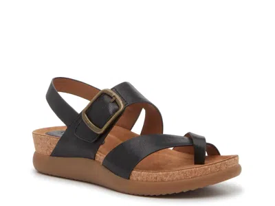 Eurosoft Hampton Wedge Sandal In Black