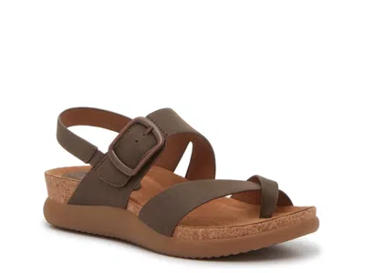 Eurosoft Hampton Wedge Sandal In Brown