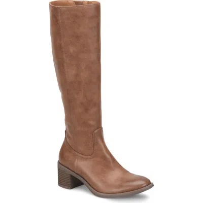 Eurosoft Heidi Knee High Faux Leather Boot In Brown
