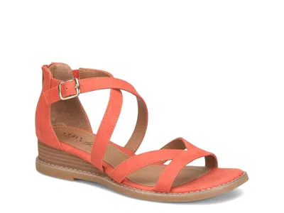Eurosoft Mysti Wedge Sandal In Orange