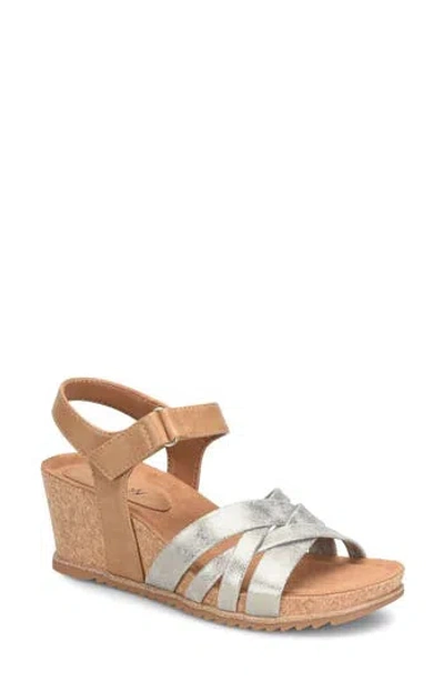 Eurosoft Tate Wedge Sandal In Silver Gold/light Tan