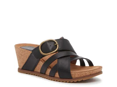 Eurosoft Teddie Wedge Sandal In Black