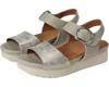 Eurosoft Vera Sandal Women's Light Gray Faux Leather Sports Wedge Heel Gal1673 In Multi