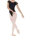 Eurotard Silhouette Mesh Cap Sleeve Leotard In Black In Black