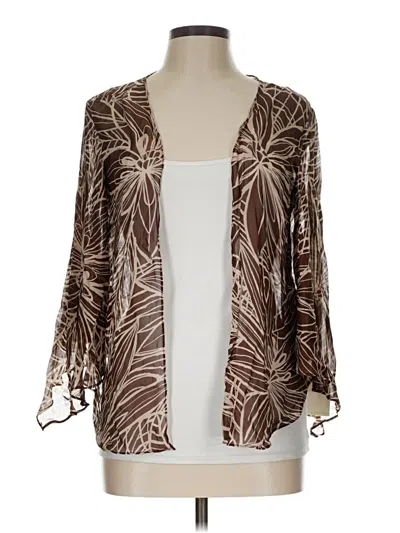 Pre-owned Eva Blue Kimono In Brown