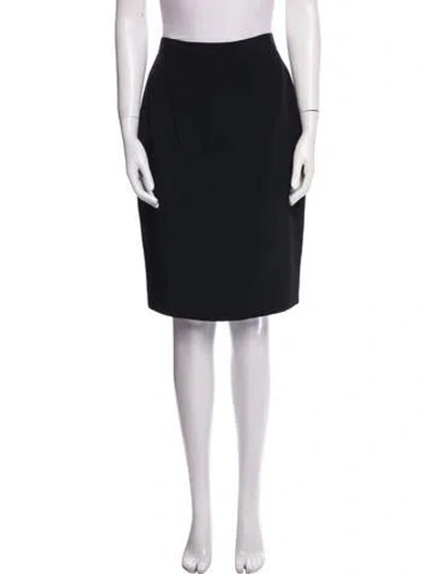 Pre-owned Eva Chun Silk Knee-length Skirt In Black